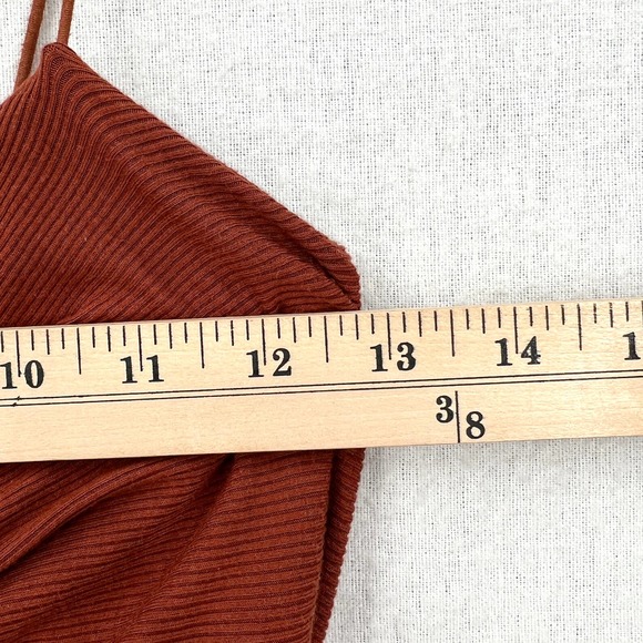 ENZA COSTA Dress Womens Large Umber Stretch Silk Knit Ruched Strappy Midi NEW - Picture 12 of 16